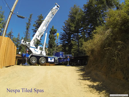 Tiled Spa Delivery By Crane 23