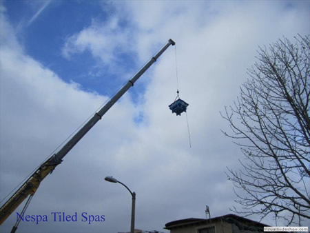 Tiled Spa Delivery By Crane 28