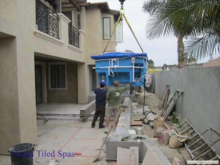 Tiled Spa Delivery By Crane 31