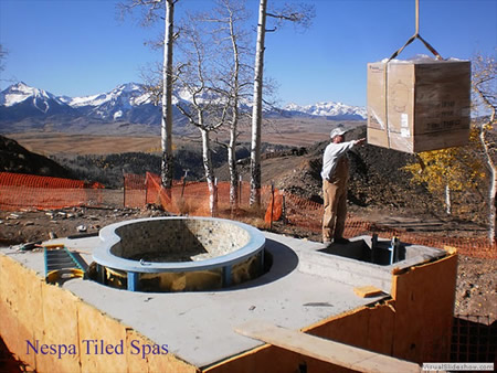 Tiled Spa Delivery By Crane 60