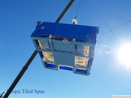 Tiled Spa Delivery By Crane 63