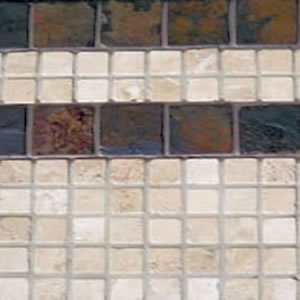 Tile Field DalTile Sand 1 x 1 and China Multi 2 x 2