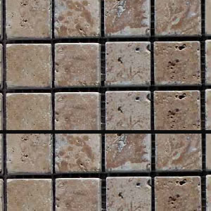 Waterline Brown Tumbled Marble 1 x 1