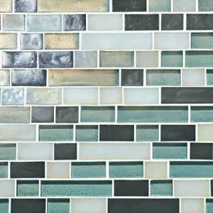 Tile Field DalTile Glass Horizons Alantic Blend Random Linear Mosaic GH11