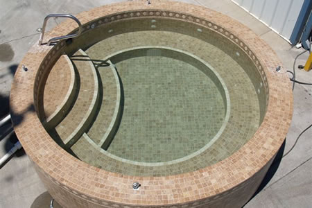 Commercial 10 foot Round Tiled Spa