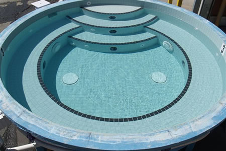 Commercial 11 foot Round Tiled Spa