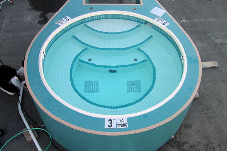 Commercial 8 foot Round Tiled Spa