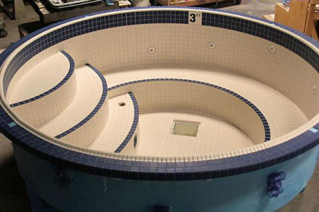 Commercial 8 foot Round Tiled Spa