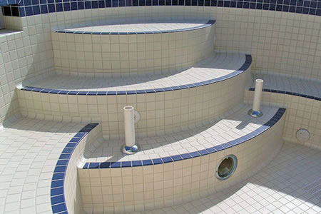 Commercial Radius Kidney Tiled Spa