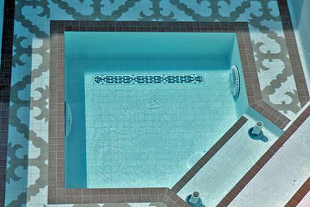 Commercial Rectangular Corsica Tiled Spa