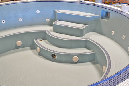 Residential 10 foot Round Tiled Spa