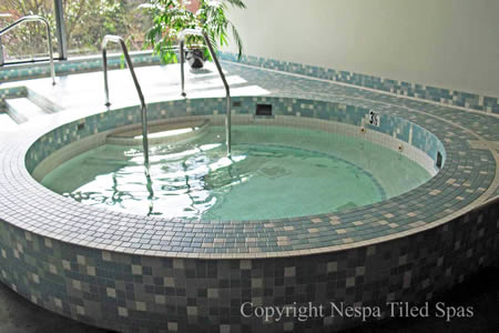 Residential 9 foot Round Tiled Spa