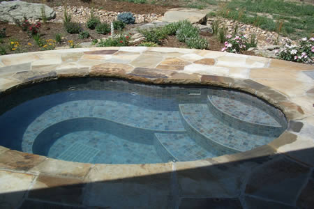 Residential Radius Kidney Tiled Spa