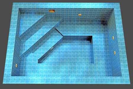 Residential Rectangular Corsica Tiled Spa