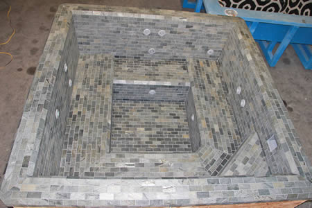 Residential Square Caribbean Tiled Spa