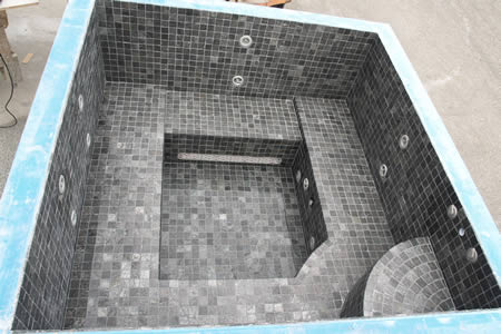 Residential Square Caribbean Tiled Spa